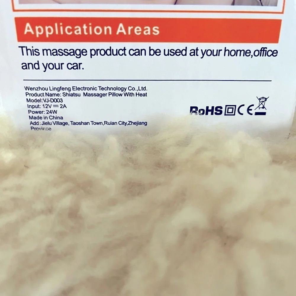 NWT Shiatsu Massage Pillow Travel/Home